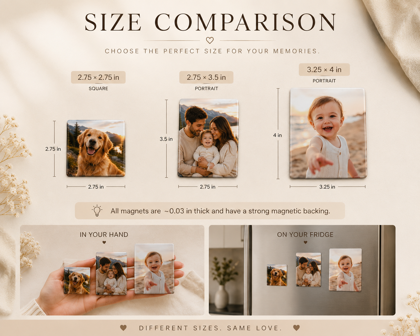 Custom Flat Photo Magnets