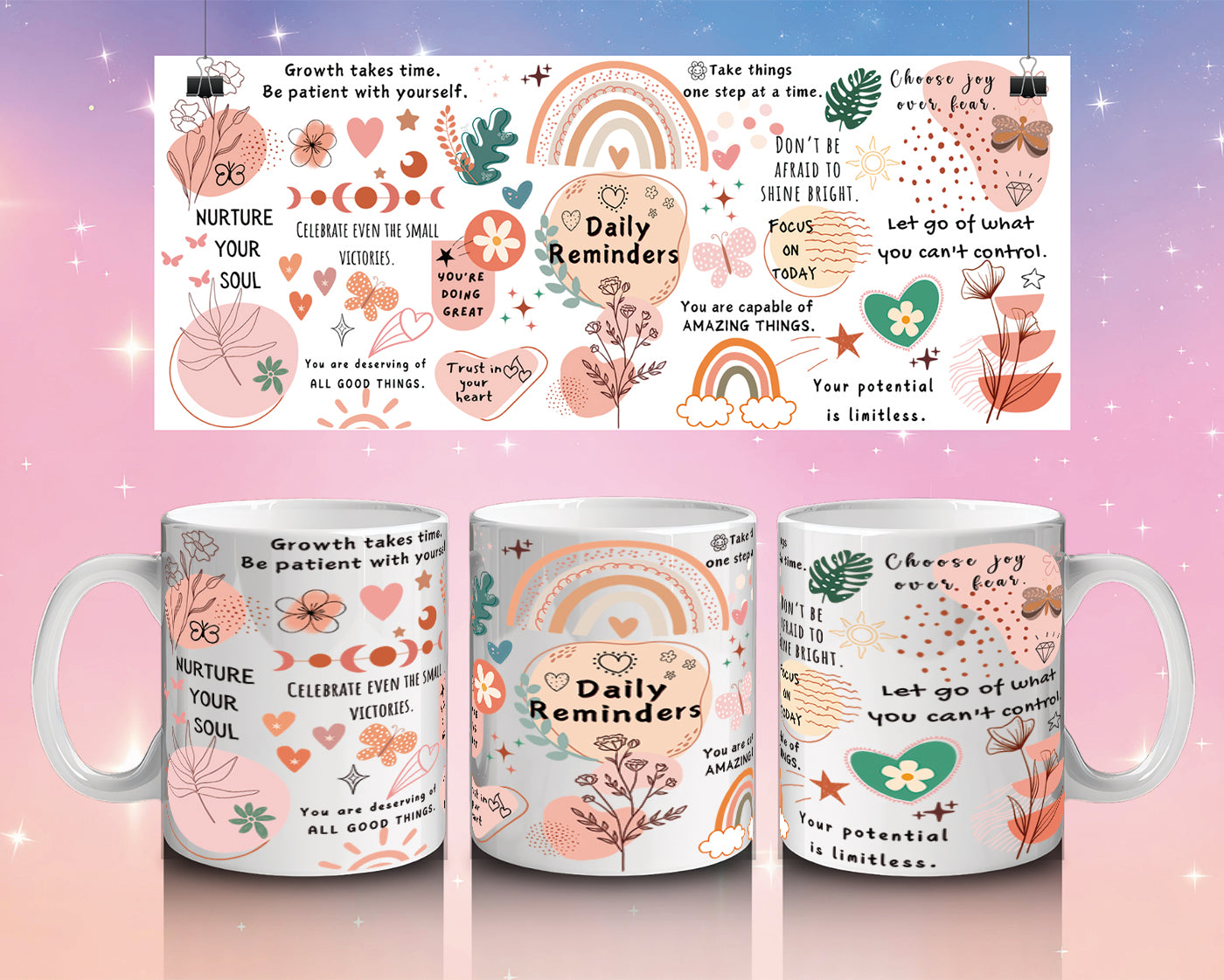 Daily Reminders Motivational Mug – 11 oz ORCA AAA Premium Ceramic