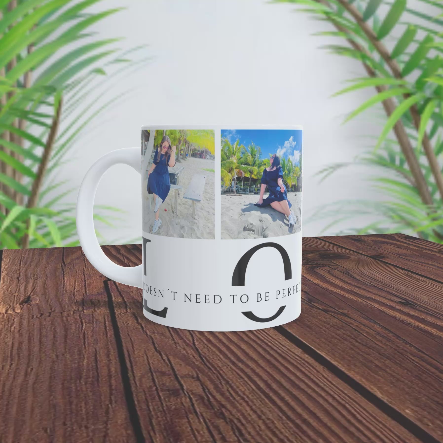 LOVE Photo Mug – Personalized 4 Picture Memory Collage Coffee Mug (11 oz)